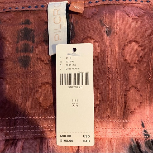 NWT Anthropologie Pilcro Janesse Cotton Tie-Dye Buttondown Top | Women’s XS - Picture 2 of 6